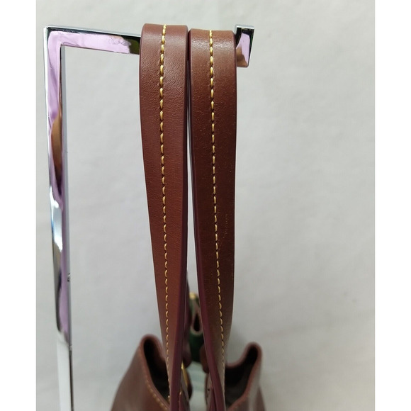 Dooney & Bourke Florentine Brown Leather Double Handle Large Tote Shoulder Bag - Picture 6 of 16